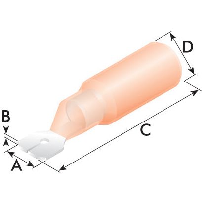 Heat Shrink Male Spade Terminal - Red ( - )
 - S.13409 - Farming Parts