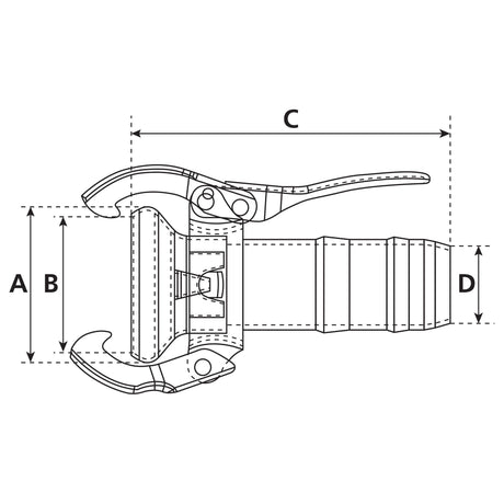 Coupling with hose end - Female 3'' (89mm) x3 1/2'' (89mm) (Galvanised) - S.136637 - Farming Parts