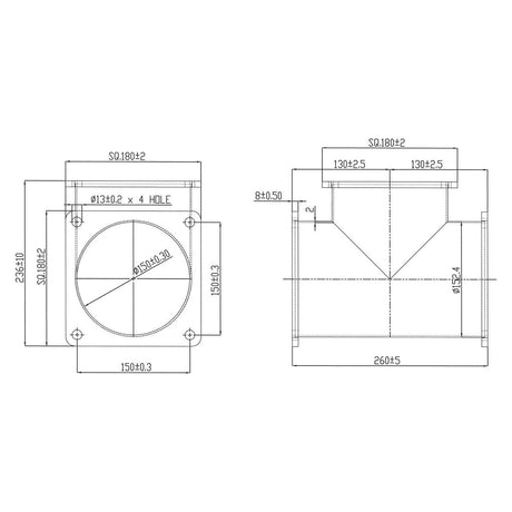 T Piece 6'' (150mm) (Galvanised) - S.136701 - Farming Parts