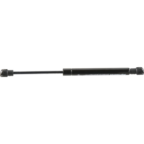 An extended and horizontally positioned black Gas Strut from Sparex, with attachment points at both ends, lies on a white background. Measuring a total length of 275mm (S.137028), it is suitable for various applications and ensures reliable performance.