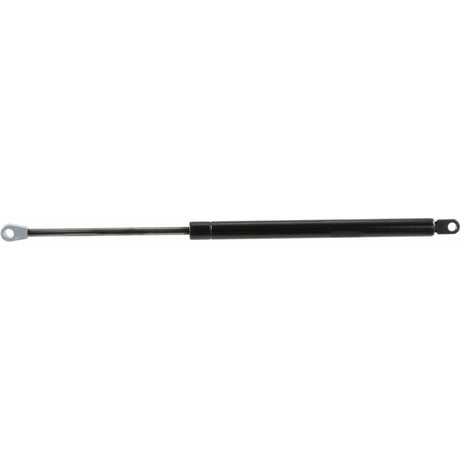 The Sparex Gas Strut (S.137044), a 425mm long black strut with metal mounting brackets on both ends, is designed to provide support and controlled motion. Suitable for various applications, this gas strut ensures reliable operation.