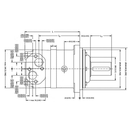 Trale Hydraulic Orbital Motor OMV800 800cc/rev with 50mm Straight / Parallel Shaft
 - S.137153 - Farming Parts