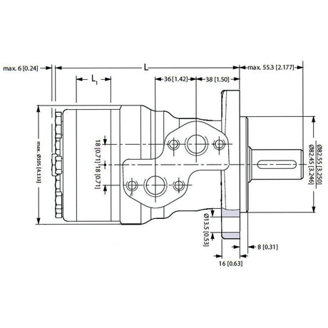 Trale Hydraulic Orbital Motor OMR50 50cc/rev with 25mm Straight / Parallel Shaft
 - S.137183 - Farming Parts