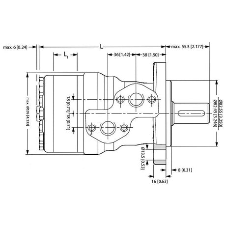 Trale Hydraulic Orbital Motor OMR125 125cc/rev with 25.4mm Splined Shaft
 - S.137207 - Farming Parts