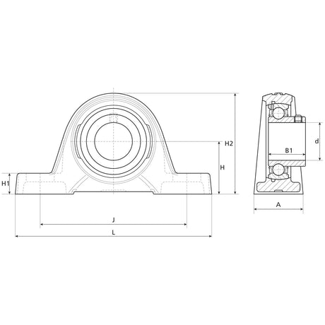 NTN SNR Two-Bolt Pillow Block Bearing (USPE207)
 - S.138503 - Farming Parts