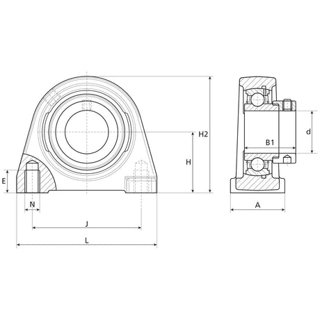 NTN SNR Two-Bolt Pillow Block Bearing (ESPAE204)
 - S.138521 - Farming Parts