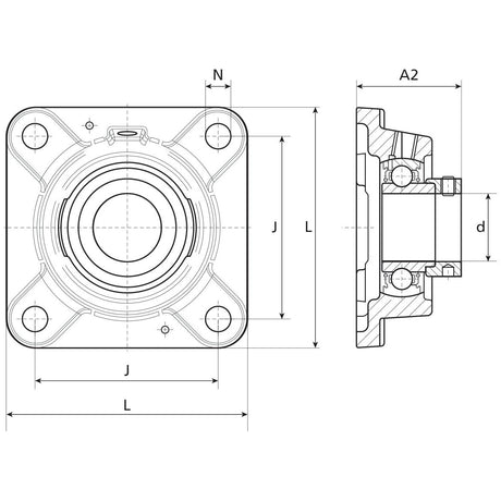 NTN SNR Four-Bolt Flanged Unit (ESF207T20)
 - S.138538 - Farming Parts