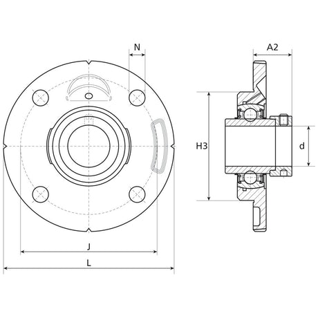 NTN SNR Four-Bolt Flanged Unit (EXFCE207)
 - S.138545 - Farming Parts