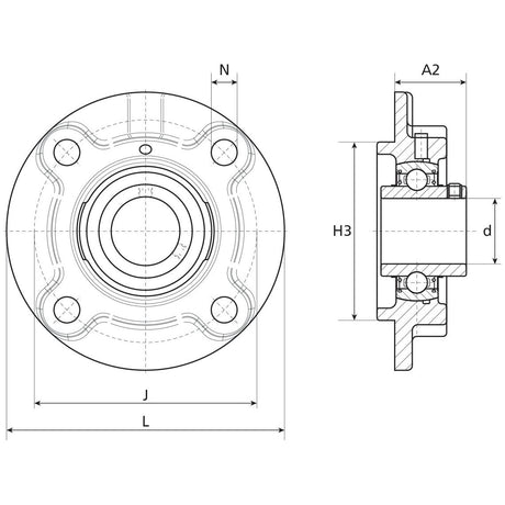 NTN SNR Four-Bolt Flanged Unit (UCFC206)
 - S.138552 - Farming Parts