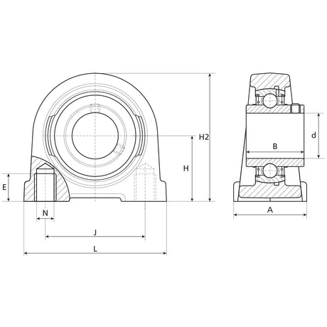 NTN SNR Two-Bolt Pillow Block Bearing (UCPA206)
 - S.138558 - Farming Parts