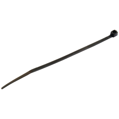 The Sparex Cable Tie - Non Releasable (Sparex Part No. S.139887) is a single black cable tie measuring 300mm x 3.6mm, featuring a rectangular locking head on one end for secure fastening.