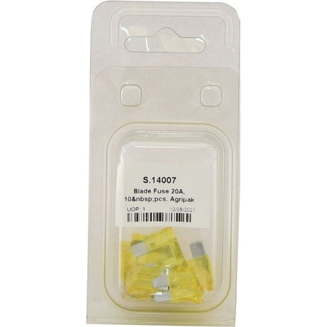 Blade Fuse 20A, 10&nbsp;pcs. Agripak
 - S.14007 - Farming Parts