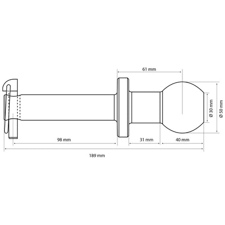 Ball Hitch Pin, Kg (Long)
 - S.140563 - Farming Parts