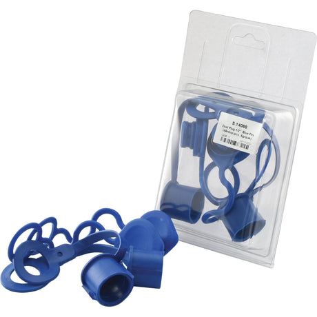 Sparex Dust Cover Set Blue PVC Fits 1/2'' Male & Female Coupling (Agripak 4&nbsp;pcs.) - S.14068 - Farming Parts