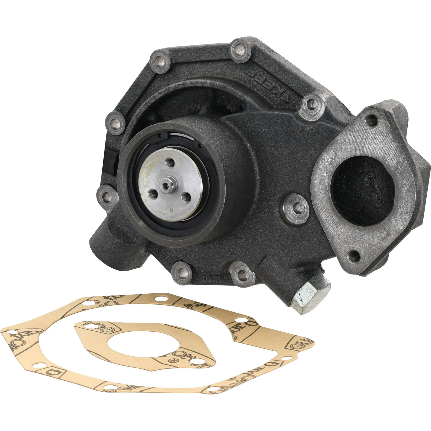 Image of a Water Pump Assembly (Sparex Part No. S.141007) for a vehicle, showing its exterior components along with a separate Sparex gasket included.