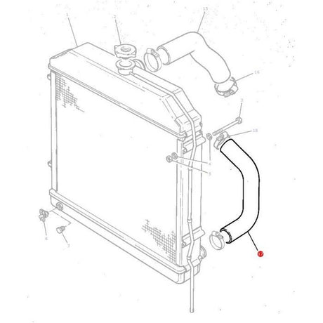 Massey Ferguson - Bottom Radiator Hose - 1695562M1 - Farming Parts
