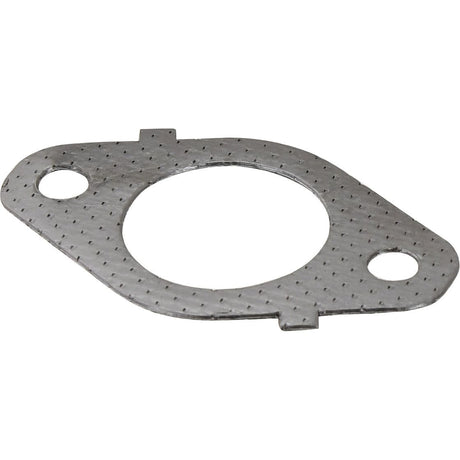 The Sparex Exhaust Manifold Gasket (Sparex Part No. S.143617) is a silver, oval-shaped component with a central circular hole and two smaller holes on either side, commonly used in automotive or machinery applications for sealing joints. This gasket is often utilized in International Harvester and Case IH equipment.