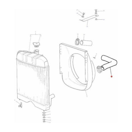Massey Ferguson - Bottom Radiator Hose - 1860374M2 - Farming Parts