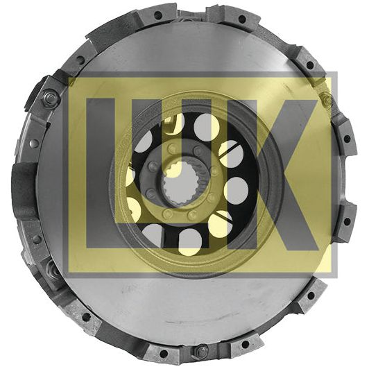 Image of a metal automotive part with the logo "Sparex" superimposed over it. The "Clutch Cover Assembly - S.145498" features a circular design adorned with multiple bolts and holes, indicative of its high-performance cerametallic build.