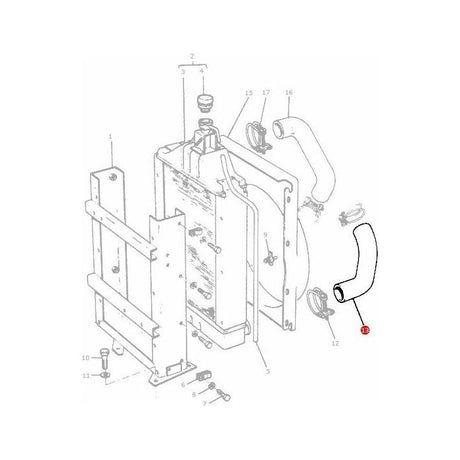 Massey Ferguson - Bottom Radiator Hose - 885563M1 - Farming Parts