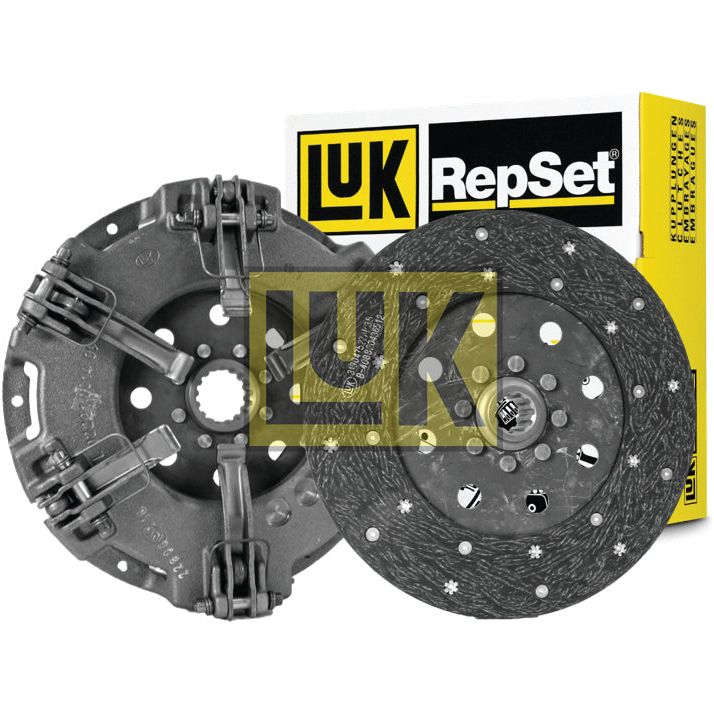 Sparex Clutch Kit without Bearings - S.146540, featuring a cerametallic captive disc and pressure plate, displayed in front of its branded packaging.