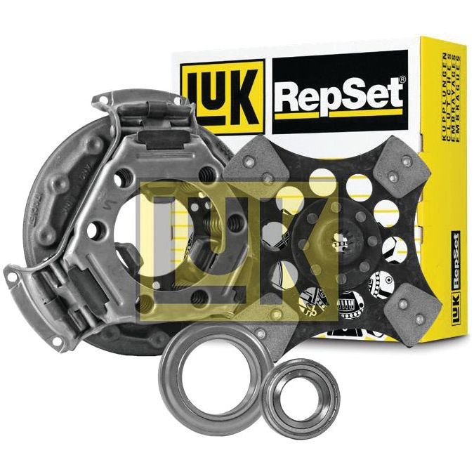 Image of a Sparex Clutch Kit with Bearings - S.146732, featuring a pressure plate, clutch disc, and release bearings with the Sparex branded packaging in the background. Highlighting its precision-engineered components including a Cerametallic Loose Disc to ensure optimal performance.