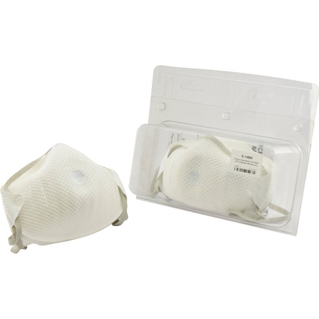 A white Sparex Moldex Disposable Dust Mask - FFP2 (available in an Agripak containing 3 pieces), certified to EN149, is shown both outside and inside its clear plastic packaging.