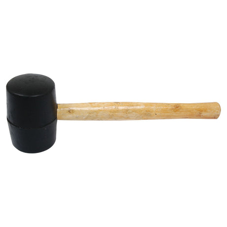 The Sparex Mallet - 16 oz Rubber (Sparex Part No.S.14753) with a wooden handle is shown against a white background.