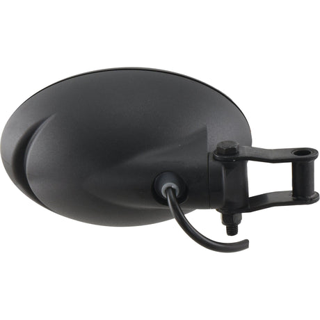 A black Halogen Work Light Oval LH - 12V (55W) by Sparex, equipped with a mounting bracket and an attached curved arm, featuring an IP66 rating for superior durability.