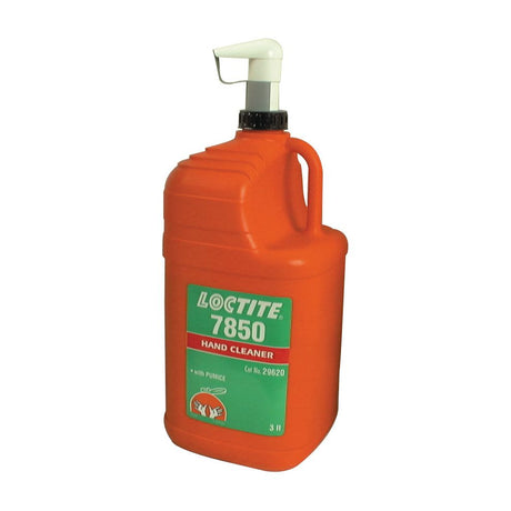 A 3-liter container of Sparex Hand Cleanser LOCTITE 7850 with pumice, featuring a green label and a white pump dispenser.