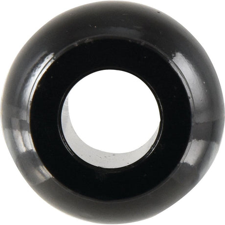 A close-up of the Sparex Heavy Duty Top Link Ball (Cat. 3/2) - S.148196, which is black and spherical with a hollow center, showcasing its EPD plated finish.