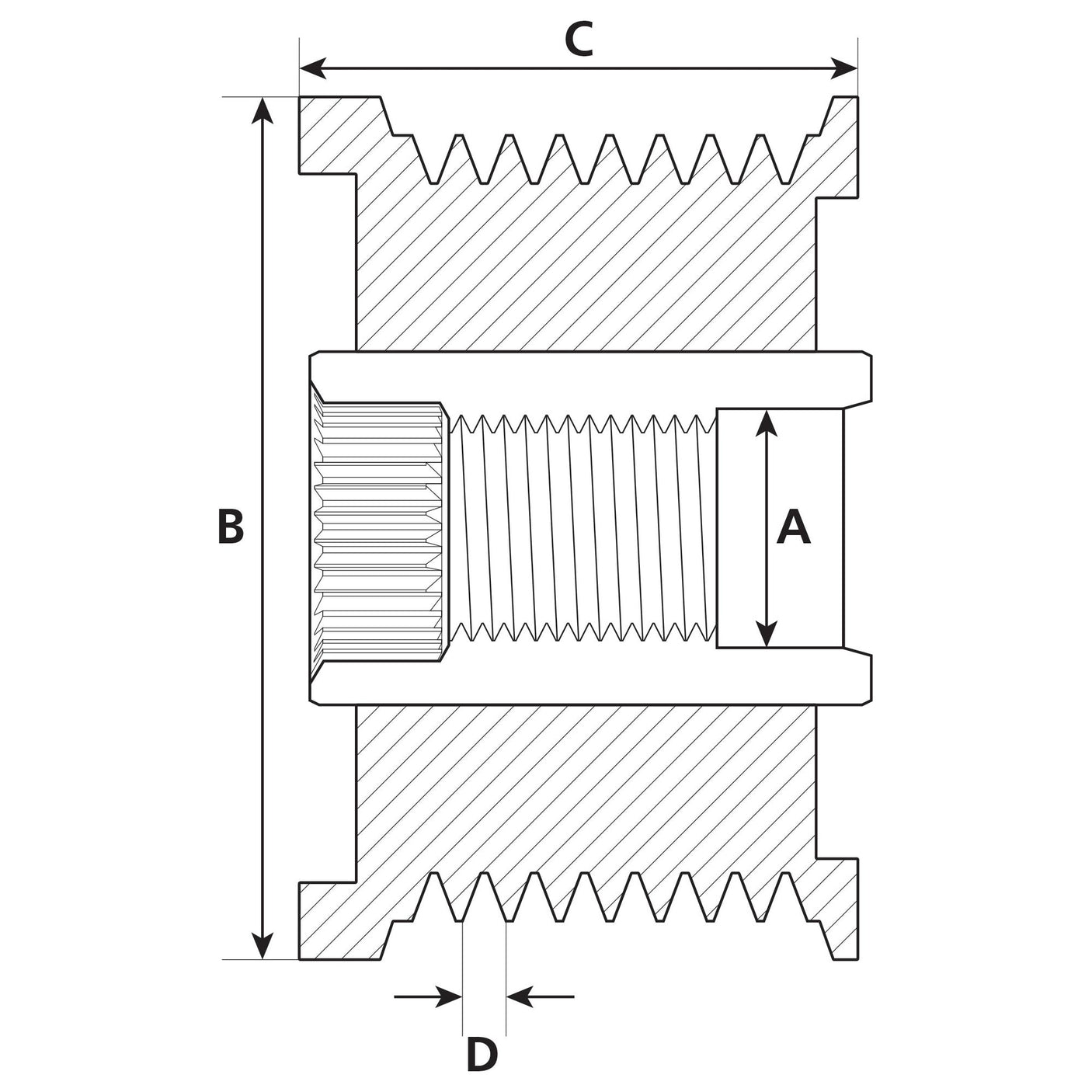 INA Alternator Pulley - Overrunning, Pulley⌀: 56mm
 - S.149156 - Farming Parts