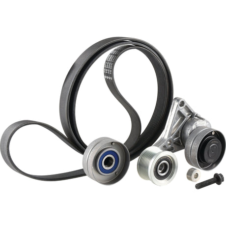 Introducing the INA Belt Kit - FEAD | Sparex Part No.S.149166 for your vehicle: This comprehensive serpentine belt kit from Sparex includes a belt, tensioner assembly, idler pulley, and a bolt. Perfect for those who demand the same reliability as John Deere machinery.