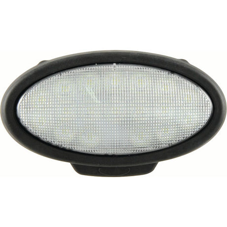 John Deere LED Work Light by Sparex, featuring an oval-shaped design with a textured cover, black outer rim, and IP69K rating for ultimate durability. This Class 3 interference work light delivers 4100 lumens raw and operates within a 10-30V range.