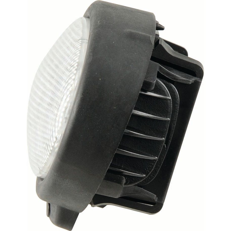 A close-up of the John Deere LED Work Light by Sparex, featuring a textured lens and a black, finned heatsink housing. This Class 3 interference work light boasts a raw output of 4100 lumens and operates at 10-30V, with an IP69K rating for ultimate durability.