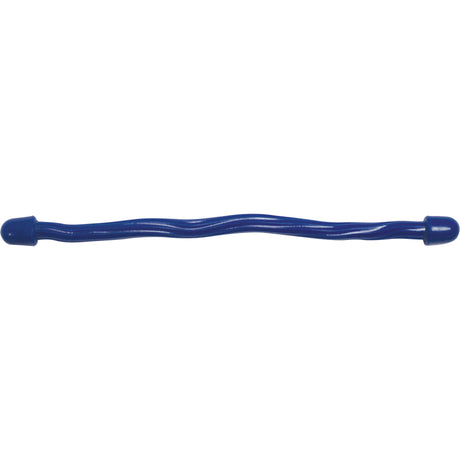 The Sparex Twisties Rubber Flexible Tie - 4 pcs. Piece Set (4 x 450mm) in blue features a straight, wavy plastic stick with rounded ends on both sides, making it ideal for securing items.