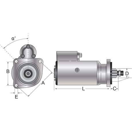 Starter Motor - 12V, 3.2Kw (Mahle)
 - S.150695 - Farming Parts