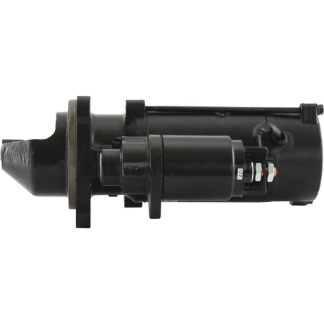 Image of a black Sparex Starter Motor - 12V, 4.2Kw (Sparex) | Sparex Part No.S.150765, highlighting its cylindrical shape and geared end.