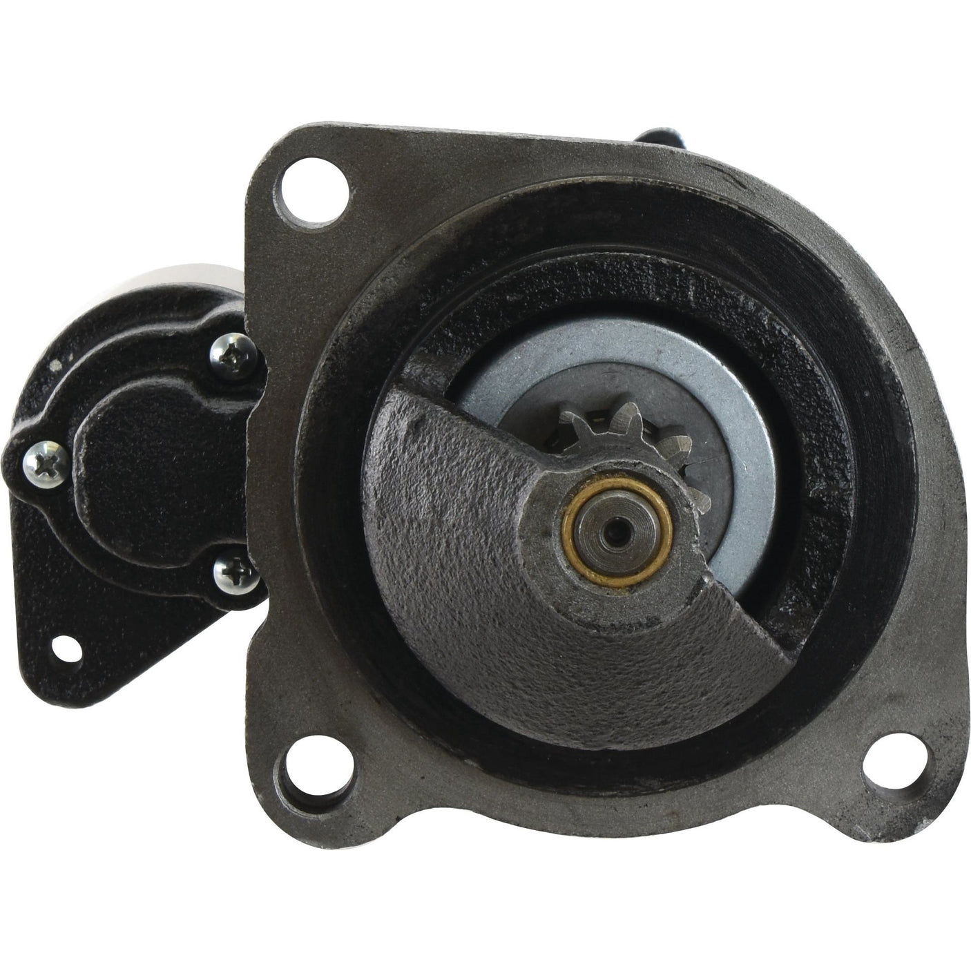 A front view of the Starter Motor - 12V, 4.2Kw (Sparex Part No.S.150770) by Sparex, showcasing the gear and mounting holes.