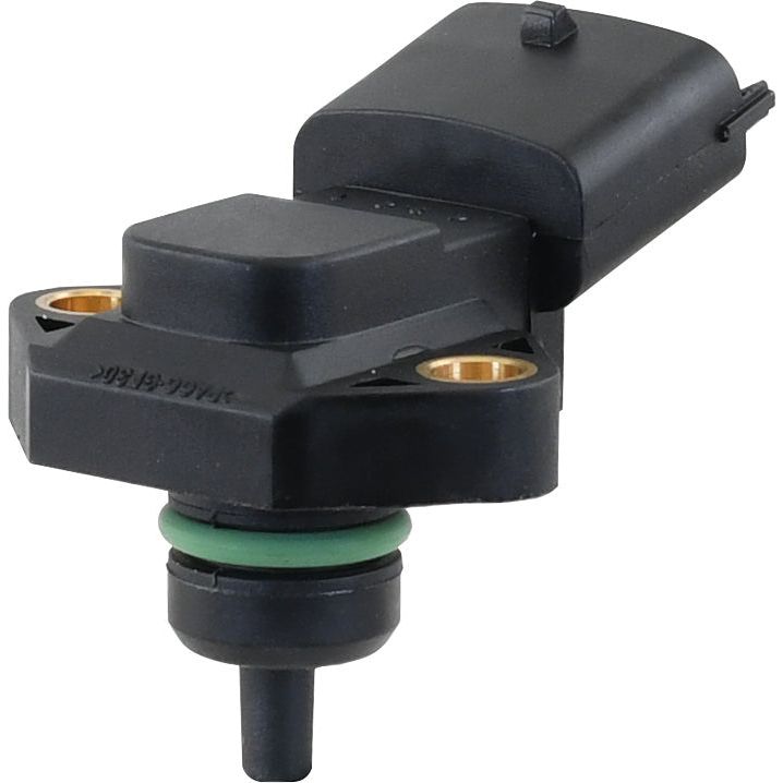 The Sparex Boost Sensor (Part No. S.151153) is a black automotive sensor equipped with connectors and mounting points, featuring a green O-ring on the lower part, making it suitable for Case IH machinery.