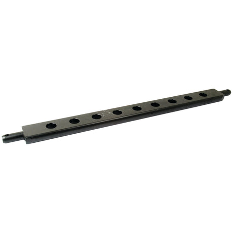 The Sparex Flat Drawbar (Cat. 2), featuring 9 evenly spaced holes, each with varying Pin Ø, is a black metal rail designed for industrial or mechanical applications. Total length: 920mm. Sparex Part No.S.15134.