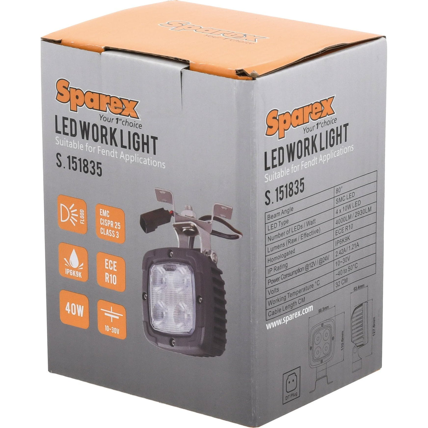 LED Work Light, Interference: Class 3, 4000 Lumens Raw, 10-30V ()
 - S.151835 - Farming Parts