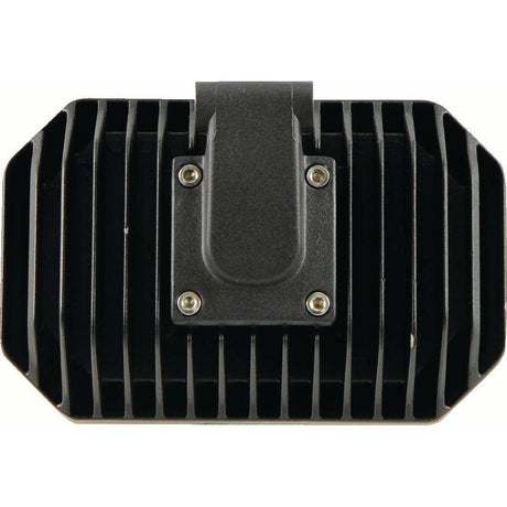 A black metal rectangular LED work light with vertical fins and a central mounting bracket, secured by four screws, from Sparex (Product: S.151847), is John Deere compatible.