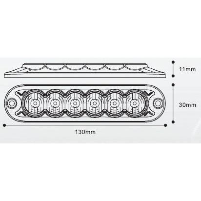 LED Slimline Hazard Light, Interference: Class 3, Function: Single Flash, Double Flash, 12-24V
 - S.152731 - Farming Parts