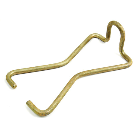 A Top Link Clip | Sparex Part No. S.15351, branded by Sparex, features a curved metal hook with multiple bends in a brass-colored finish, resembling an abstract figure and coated with Zinc & Gold Passivate.