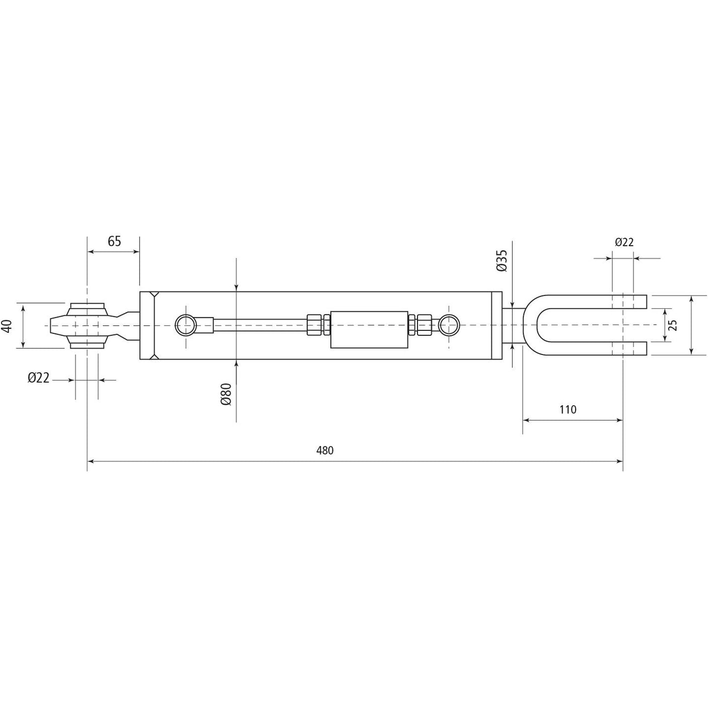 Hydraulic Levelling Box (Supplied with: Hoses), Min. Length: 480mm, Cylinder Bore: 70mm.
 - S.153731 - Farming Parts