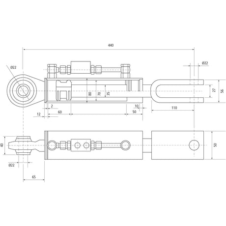 Hydraulic Levelling Box (Supplied with: Hoses), Min. Length: 440mm, Cylinder Bore: 70mm.
 - S.153733 - Farming Parts