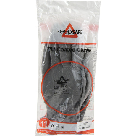 A packaged Sparex Gnitter Grey Glove, size 11/XXL - S.153956. The transparent plastic packaging showcases the glove's excellent dexterity and essential product information.