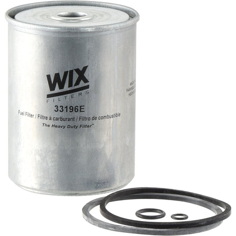 Image of a Sparex fuel filter model S.154178, with three rubber gaskets arranged in front of it. The text on the filter reads "Fuel Filter - Element." This essential component is often found in Case IH machinery for efficient and reliable performance.