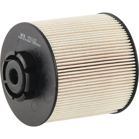 The Sparex Fuel Filter - Element (Sparex Part No. S.154197) features a cylindrical filtration cartridge with ribbed filter material and black plastic end caps, making it an ideal fuel filter for the Claas MEDION.